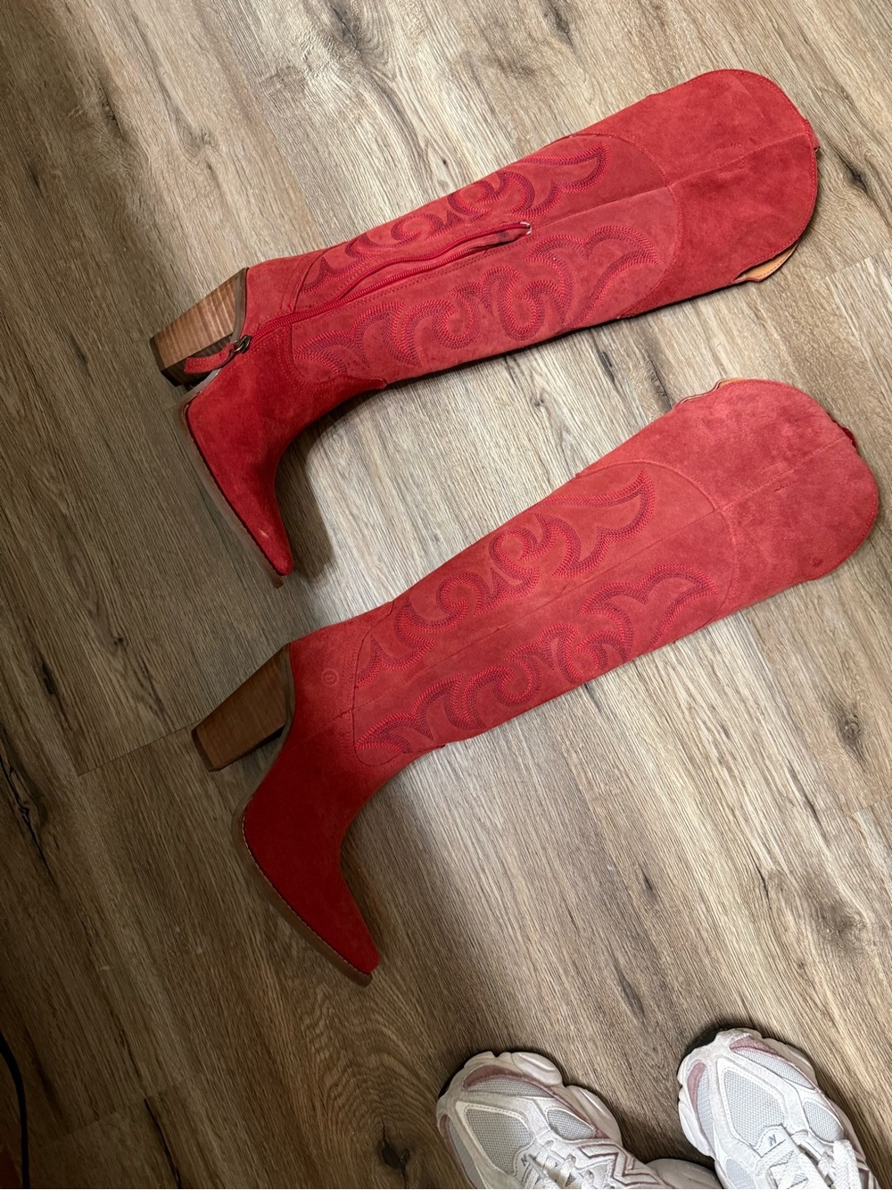 Dingo Red Suede Western Knee-High Boots - Picture 2 of 5